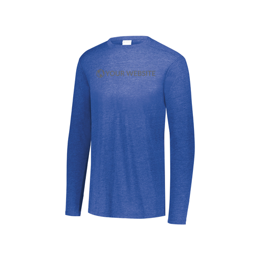 [FTLCUBRY-YS-LOGO2] Decker Youth Tri-Blend T-Shirt - Long Sleeve (Youth S, Royal, Logo 2)