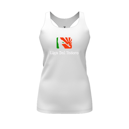 [CUS-DFW-RCBK-PER-WHT-FYS-LOGO1] Racerback Tank Top (Female Youth S, White, Logo 1)