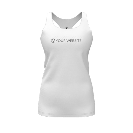 [CUS-DFW-RCBK-PER-WHT-FYS-LOGO3] Racerback Tank Top (Female Youth S, White, Logo 3)