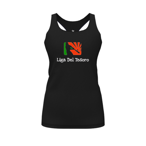 [FT0TRBBK-FYS-LOGO1] Decker Racerback Tank Top (Female Youth S, Black, Logo 1)