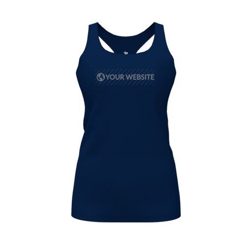 [FT0TRBNV-FYS-LOGO2] Decker Racerback Tank Top (Female Youth S, Navy, Logo 2)