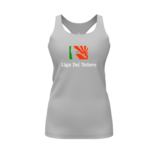 [FT0TRBGY-FYS-LOGO1] Decker Racerback Tank Top (Female Youth S, Gray, Logo 1)