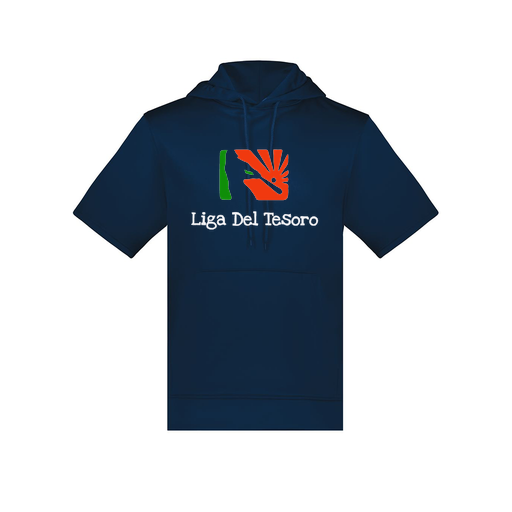 [6871.065.S-LOGO1] Men's Dri Fit Short Sleeve Hoodie (Adult S, Navy, Logo 1)