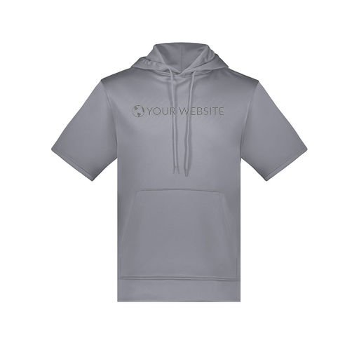 [6871.059.S-LOGO3] Men's Dri Fit Short Sleeve Hoodie (Adult S, Gray, Logo 3)