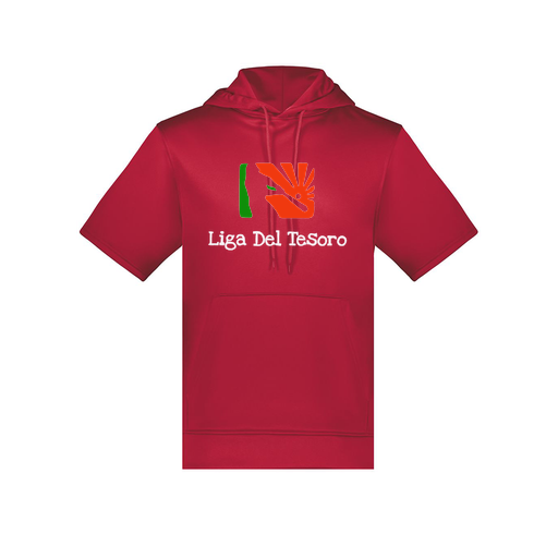 [6871.083.S-LOGO1] Men's Dri Fit Short Sleeve Hoodie (Adult S, Red, Logo 1)