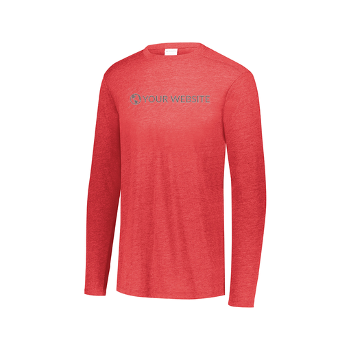 [3075.V96.XS-LOGO3] Decker Men's Tri-Blend T-Shirt - Long Sleeve (Adult XS, Red, Logo 3)
