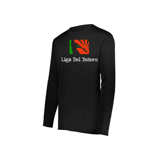 [222823.080.S-LOGO1] Youth LS Smooth Sport Shirt (Youth S, Black, Logo 1)