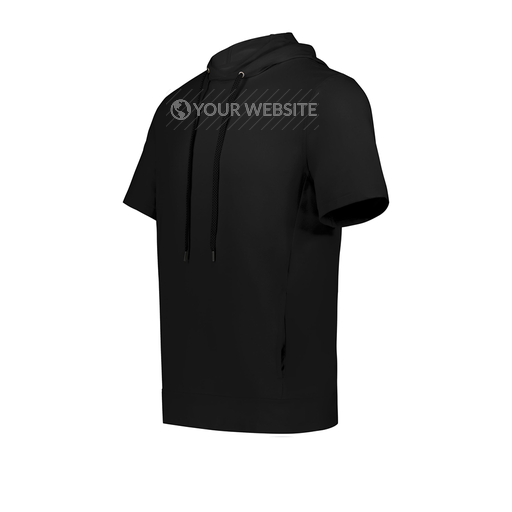 [222605.080.S-LOGO2] YOUTH VENTURA SOFT KNIT SHORT SLEEVE HOODIE (Youth S, Black, Logo 2)