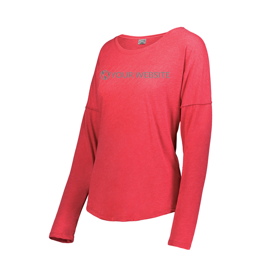 [3077.V96.S-LOGO2] Ladies LS Ultra-blend T-Shirt (Female Adult S, Red, Logo 2)